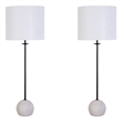 Urban Sphere Concrete Table Lamp - Matte Black - Set of 2 - Metal
