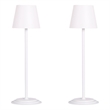 Eclipse Aura Rechargeable LED Metal Table Lamp - White - Set of 2