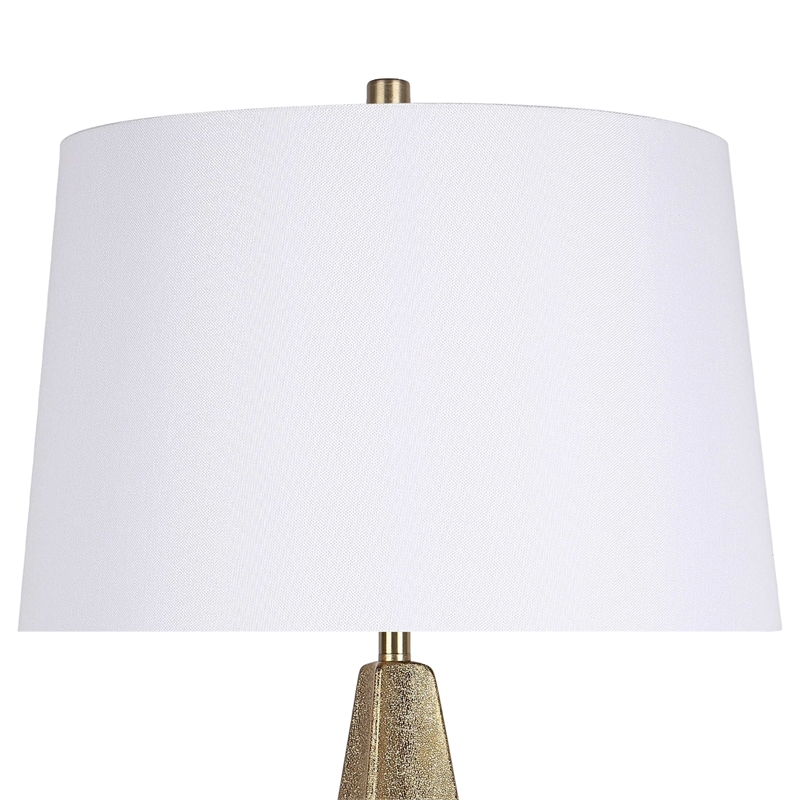 Golden Apex Ceramic Table Lamp - Electroplated Gold - Set of 2 - Metal