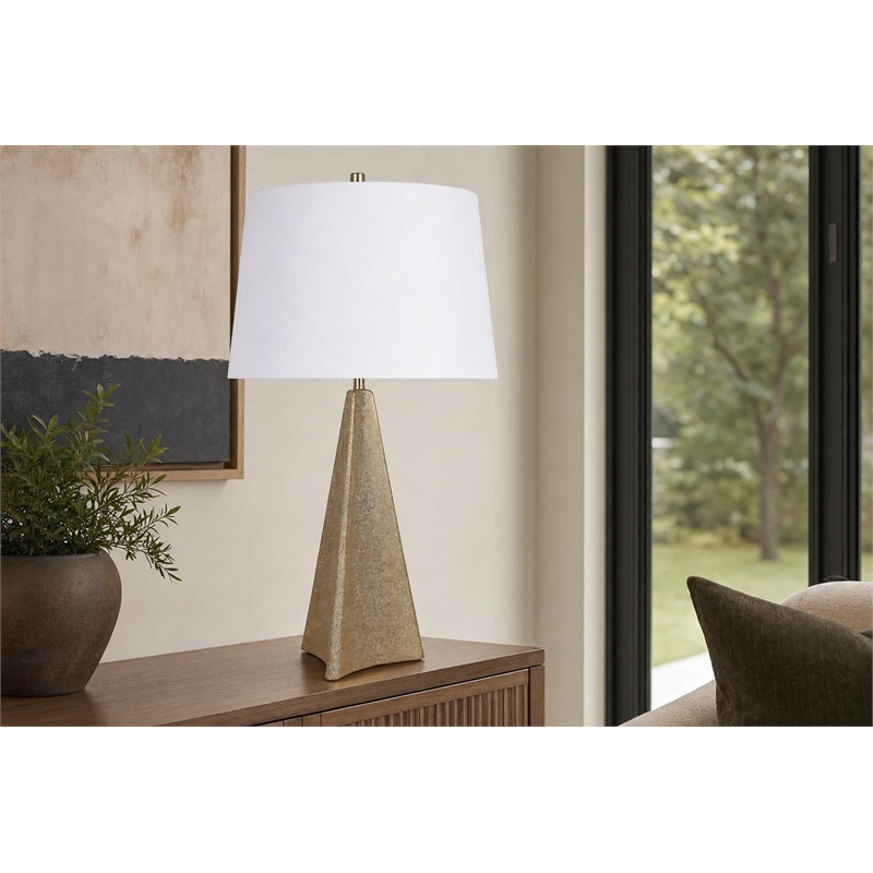 Golden Apex Ceramic Table Lamp - Electroplated Gold - Set of 2 - Metal