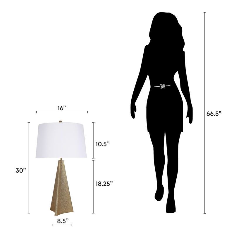 Golden Apex Ceramic Table Lamp - Electroplated Gold - Set of 2 - Metal