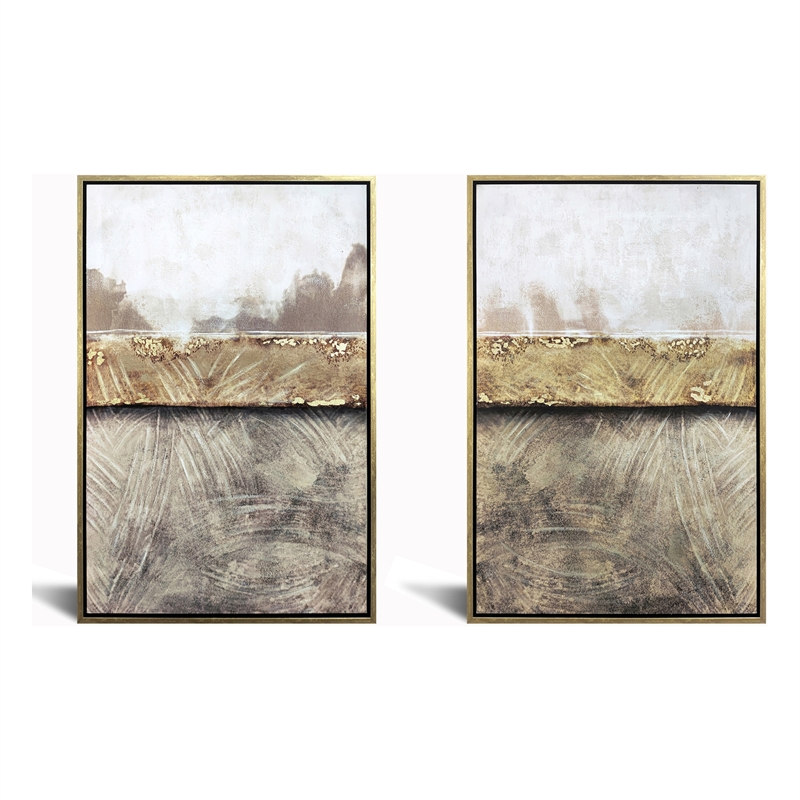 Opulent Earth Abstract Duo Canvas Wall Art - 32