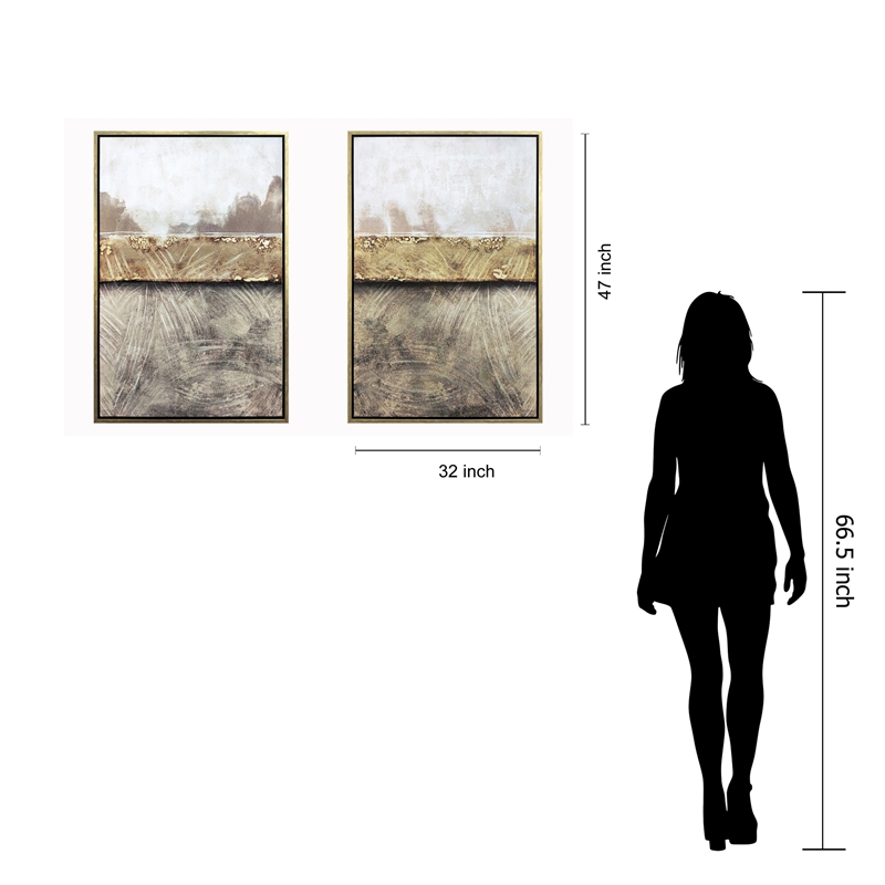 Opulent Earth Abstract Duo Canvas Wall Art - 32