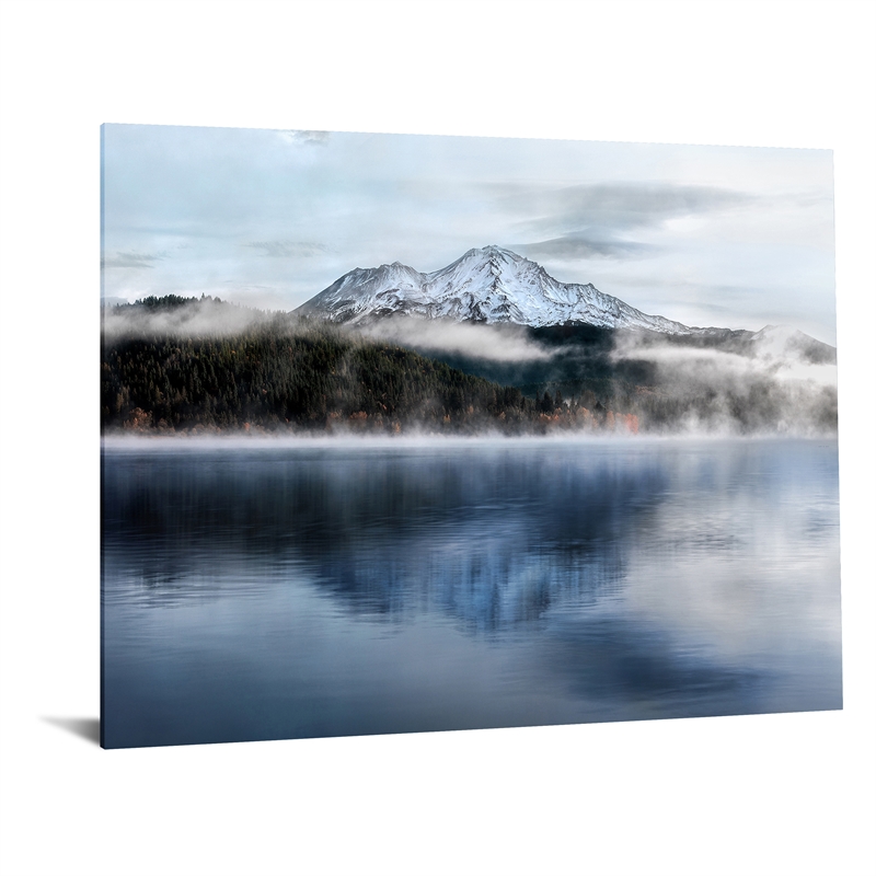 Mountain Lake Frameless Tempered Glass Wall Art - 60