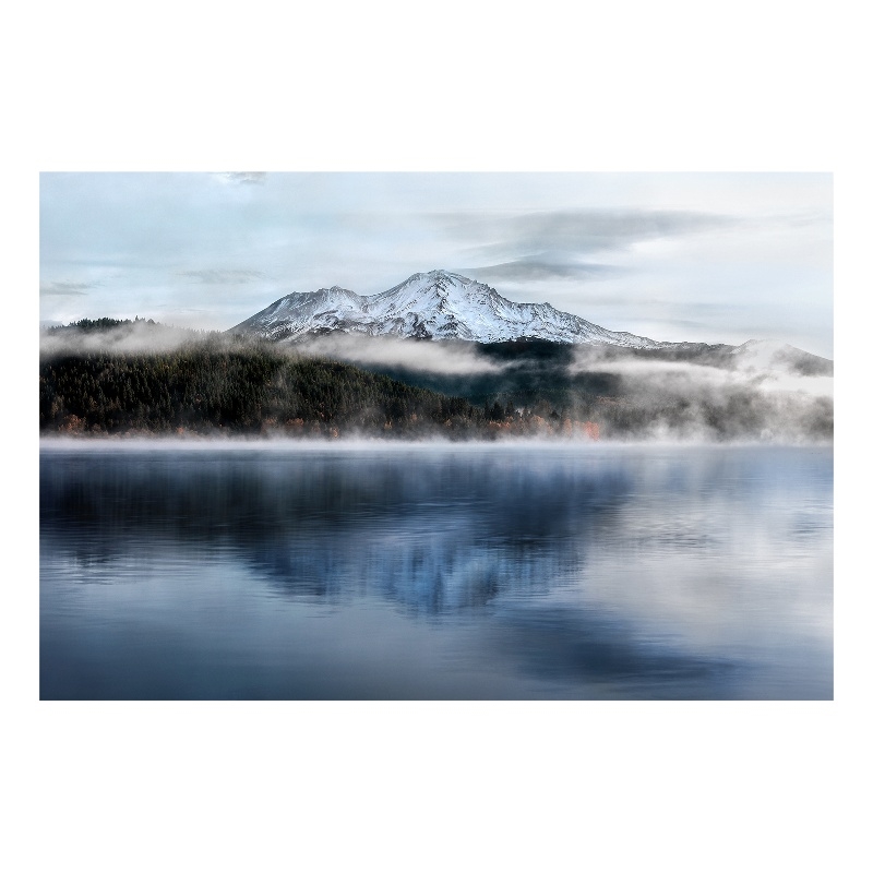 Mountain Lake Frameless Tempered Glass Wall Art - 60