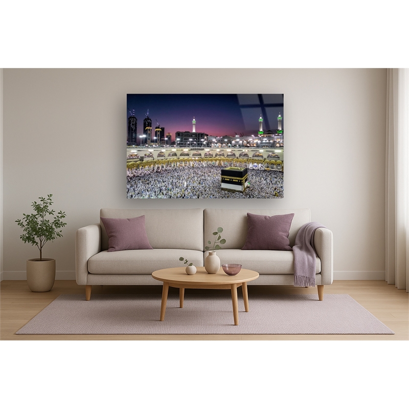Kaaba Frameless Tempered Glass Wall Art - 60
