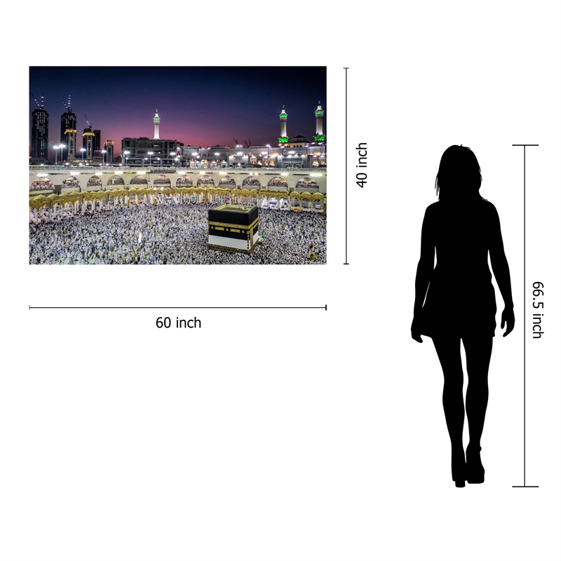 Kaaba Frameless Tempered Glass Wall Art - 60