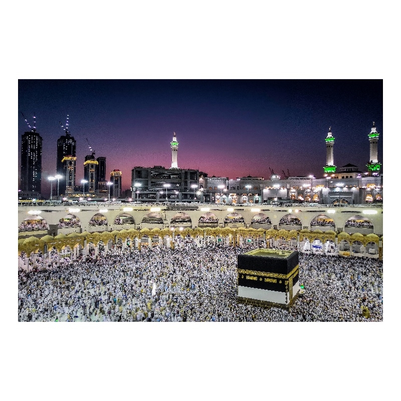 Kaaba Frameless Tempered Glass Wall Art - 60