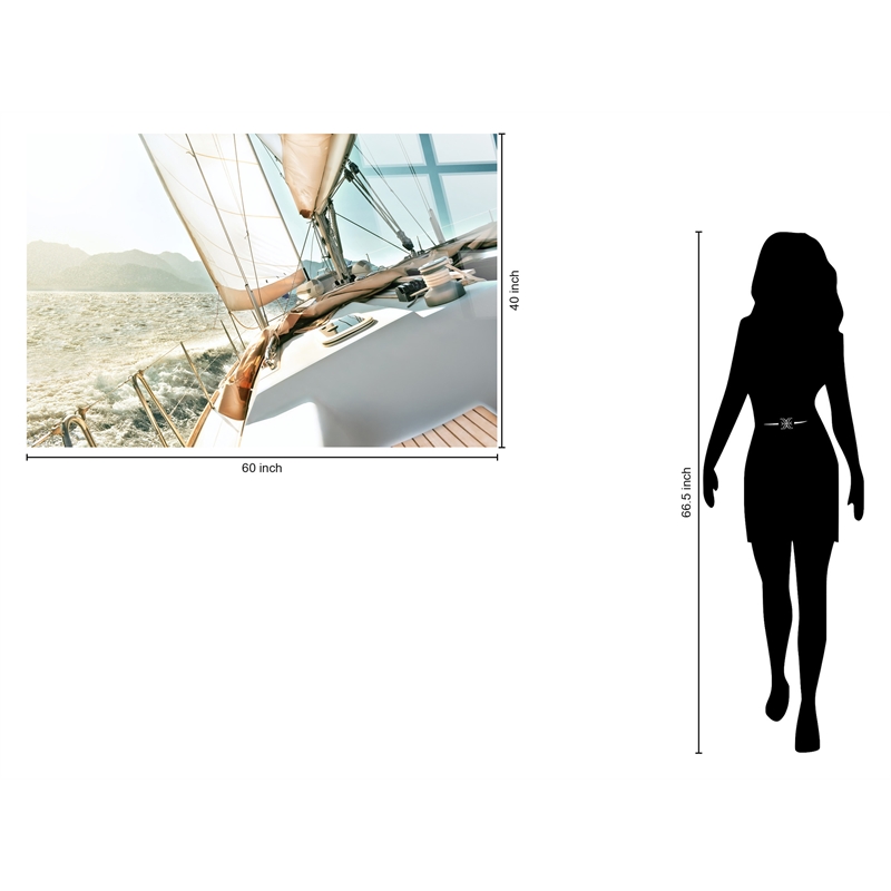 Sailing Serenity Frameless Tempered Glass Wall Art - Multicolor