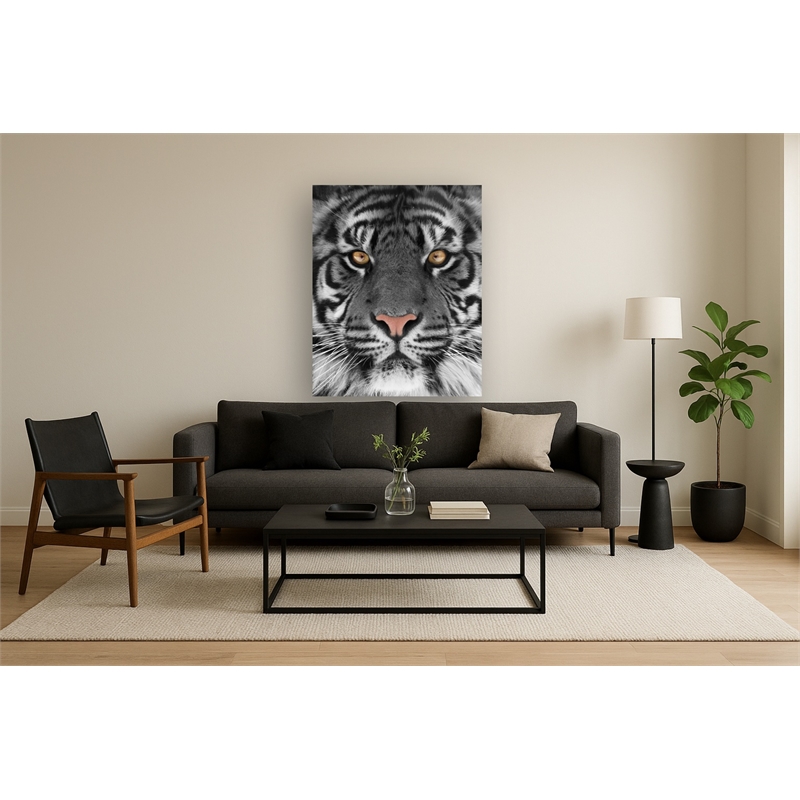 Eye of the Tiger Frameless Tempered Glass Wall Art - Multicolor