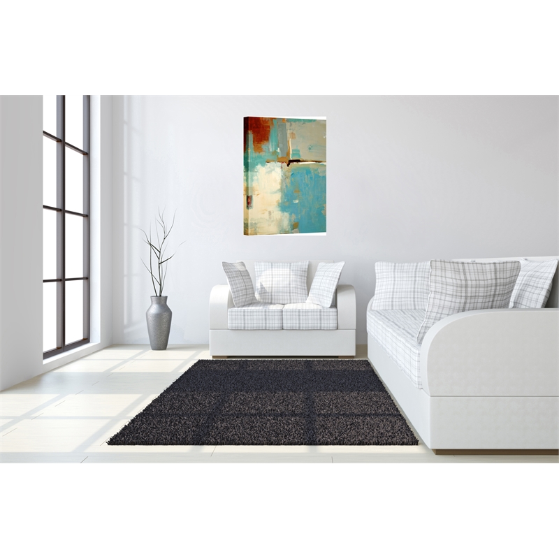 Turquoise Horizon Modern Abstract Canvas Wall Art - 24