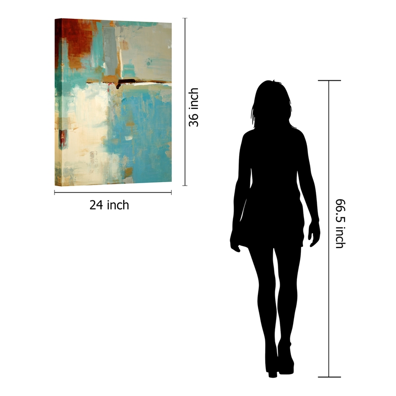 Turquoise Horizon Modern Abstract Canvas Wall Art - 24