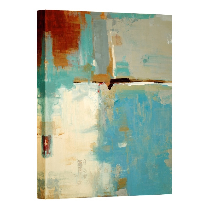 Turquoise Horizon Modern Abstract Canvas Wall Art - 24
