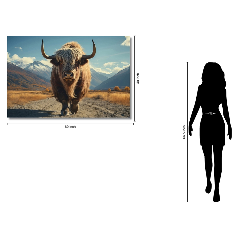 Highway Cow Frameless Tempered Glass Wall Art - 60