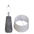 Textured Elegance Ceramic Table Lamp - Grey - Set of 2 - Metal