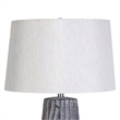 Textured Elegance Ceramic Table Lamp - Grey - Set of 2 - Metal