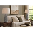 Textured Elegance Ceramic Table Lamp - Grey - Set of 2 - Metal