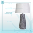 Textured Elegance Ceramic Table Lamp - Grey - Set of 2 - Metal
