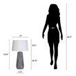 Textured Elegance Ceramic Table Lamp - Grey - Set of 2 - Metal