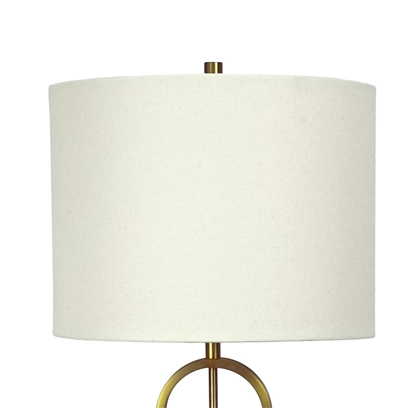 Marble Harmony Metal Table Lamp - Green Marble Base - Matte Gold Bronze