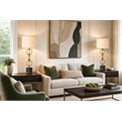Marble Harmony Metal Table Lamp - Green Marble Base - Matte Gold Bronze