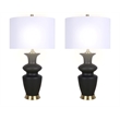 Elegance Radiance Ceramic Table Lamp - Black & Soft Gold - Metal