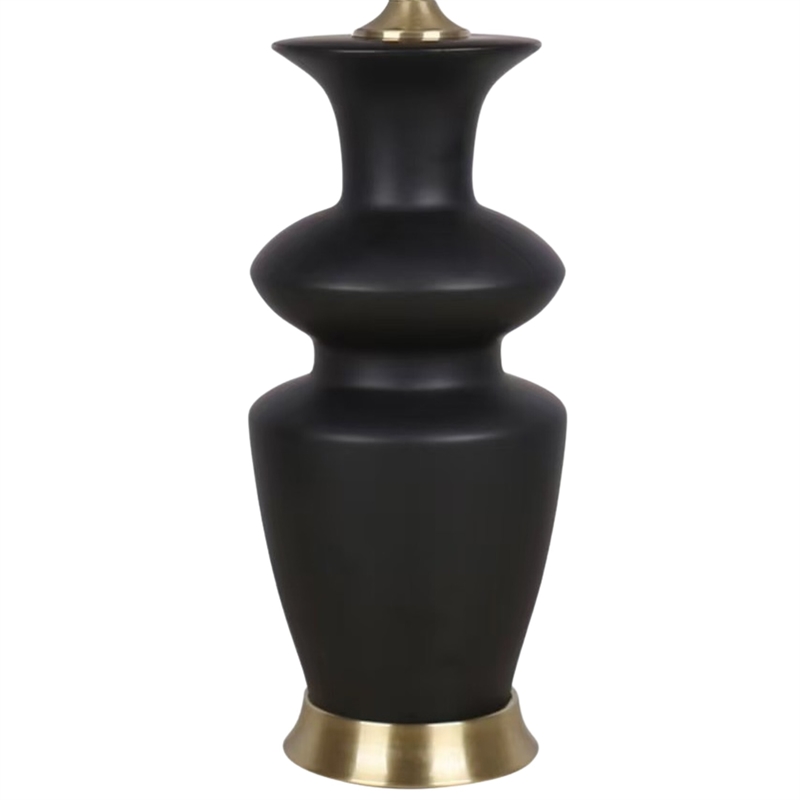 Elegance Radiance Ceramic Table Lamp - Black & Soft Gold - Metal