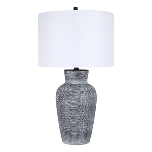 Textured Aura - 29&quot x 17&quot - Textured Black And White Ceramic - Fabric