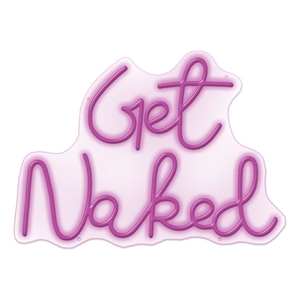 Get Naked Neon Sign - 26&quot x 20&quot - Neon Purple - Acrylic - Contemporary