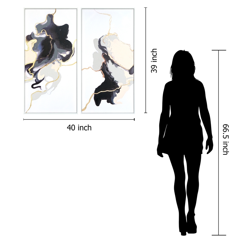 GiIded Monochrome Reverie Duo Canvas Wall Art - 20