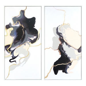 GiIded Monochrome Reverie Duo Canvas Wall Art - 20&quot x 39&quot - Multicolor