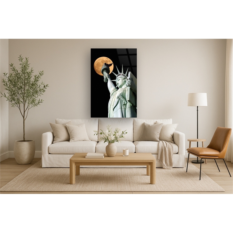 Liberty Moonlight Frameless Tempered Glass Wall Art - Multicolor