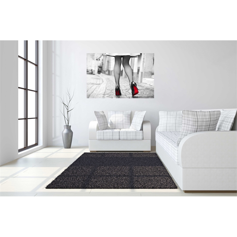 Red Bottom Runway Frameless Tempered Glass Wall Art - 60