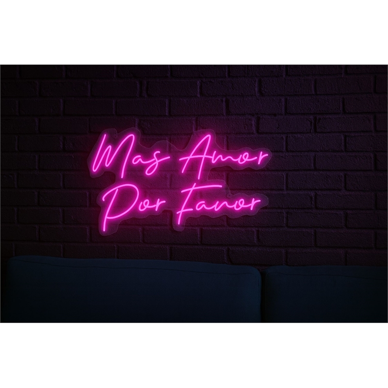 Mas Amor Por Favor LED Neon Sign on Acrylic - 30