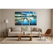 Serene Reflection Frameless Tempered Glass w/ Foil Triptych - Multicolor