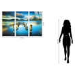 Serene Reflection Frameless Tempered Glass w/ Foil Triptych - Multicolor