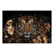 Floral Tiger Frameless Tempered Glass Wall Art - 60