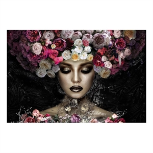 Aqua Floral Frameless Tempered Glass Wall Art - 60&quot x 40&quot - Multicolor