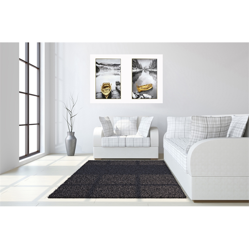Golden Serenity Reflections Canvas Wall Art - 32