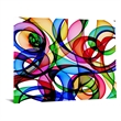 Abstract Circles Frameless Tempered Glass Wall Art - Multicolor
