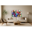 Abstract Circles Frameless Tempered Glass Wall Art - Multicolor
