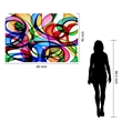 Abstract Circles Frameless Tempered Glass Wall Art - Multicolor
