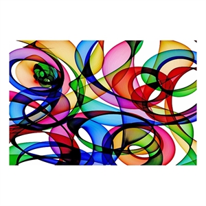 Abstract Circles Frameless Tempered Glass Wall Art - Multicolor