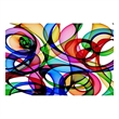 Abstract Circles Frameless Tempered Glass Wall Art - Multicolor