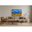 Mountainous Barn Frameless Tempered Glass Wall Art - Multicolor