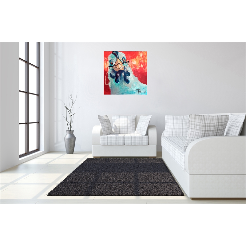 Whimsical Chicken with Glasses Canvas Wall Art - 32