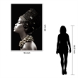 Woman Side Profile Rhinestones Frameless Tempered Glass Wall - Multicolor