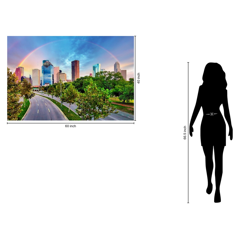 Houston Pot of Gold Frameless Tempered Glass Wall Art - Multicolor