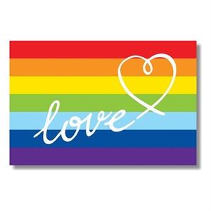 Love Rainbow Frameless Tempered Glass Wall Art - 60&quot x 40&quot - Multicolor