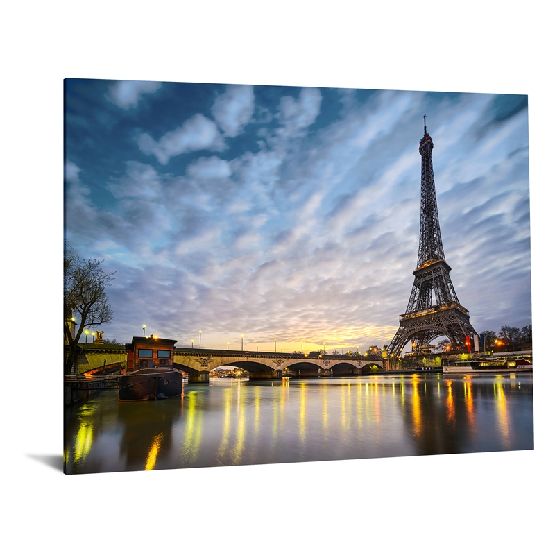 Night in Paris Frameless Tempered Glass Wall Art - 60